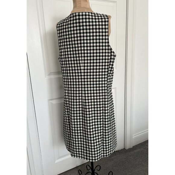 Madewell $148 V-Neck Mini Vest Dress, Black & White Checkered Gingham, Sz 10 - Picture 5 of 13